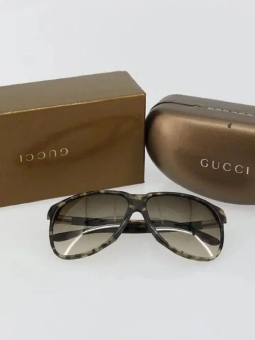 GUCCI Sunglasses plastic Brown Auth 179325A